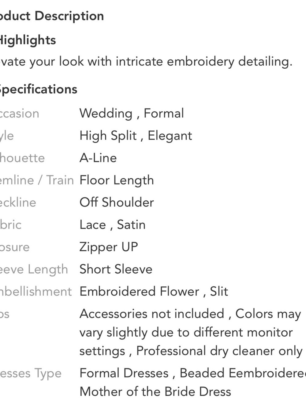 Off-Shoulder Olive Floral Embroidered Evening Gown - Picture 4 of 7